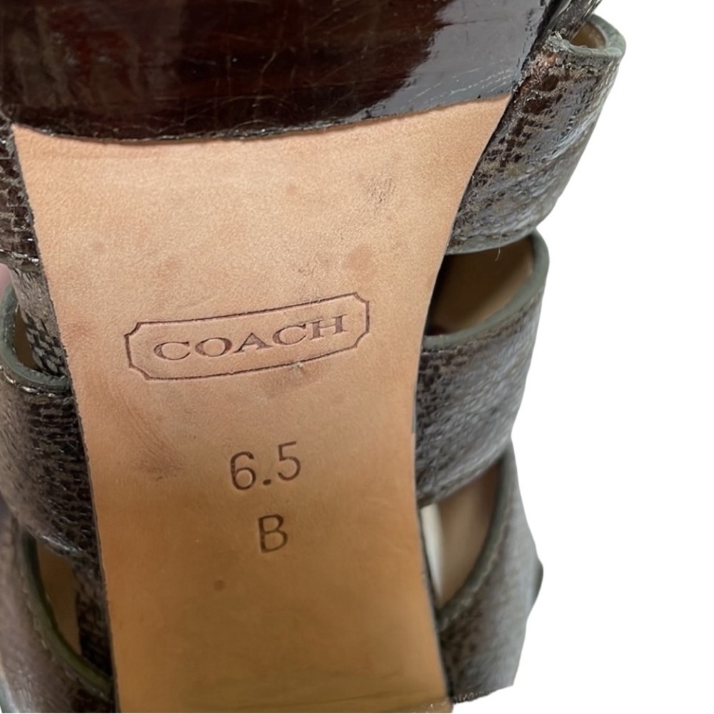 Coach Moreen Metallic Caged Lace Up Slingback Size 6.5 - Picture 5 of 9